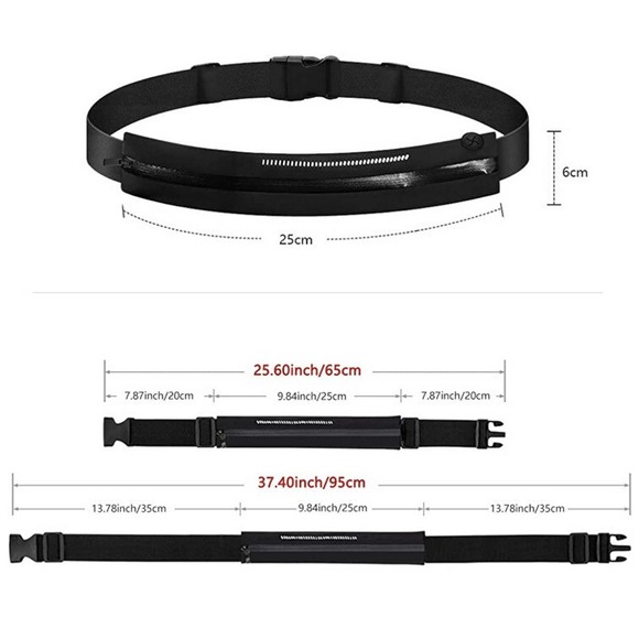 Running Belt Waist Pack for Women&Men, Water Resistant Reflective Runner Pouch - Picture 3 of 4